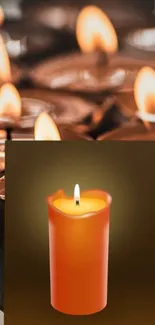 Candlelit warm ambiance wallpaper with glowing candles.