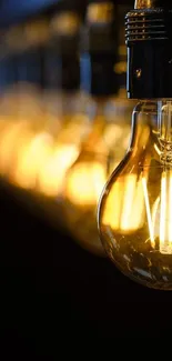 Vintage light bulbs glowing warmly with elegant and cozy ambiance.