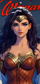 Anime warrior princess in vibrant colors.