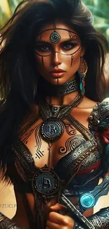 Fantasy art of a warrior princess with detailed armor.