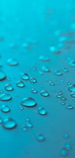 Teal wallpaper with water droplets scattered across the surface.