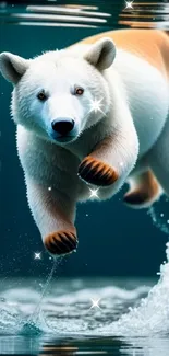 Water Polar Bear Liquid Live Wallpaper