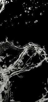 Dynamic water splash on a black background.