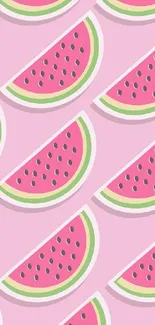 Vibrant pink watermelon pattern wallpaper for mobile devices.