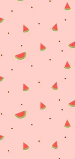 Watermelon slices pattern on a pink background.