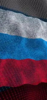 Waving Russian flag with textured digital design for mobile wallpaper.