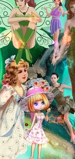 Whimsical fantasy collage with fairytale characters.