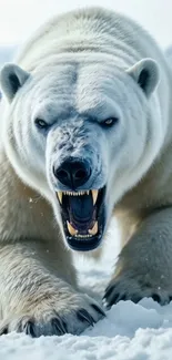 White Angry Polar Bear Live Wallpaper