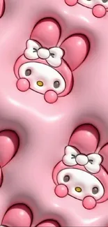 Cute pink character mobile wallpaper with kawaii theme.