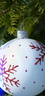 White Christmas Ornament Light Live Wallpaper