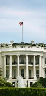 White House with American flag mobile wallpaper.