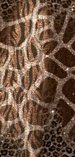 Brown animal print mobile wallpaper with intricate patterns.