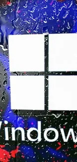 Windows logo with water droplets mobile wallpaper.