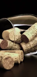 Aesthetic wine corks in glass wallpaper.