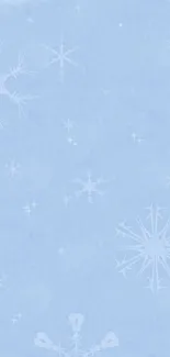 Light blue wallpaper with snowflake pattern