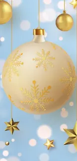 Festive winter-themed mobile wallpapers with snowflakes and ornaments.