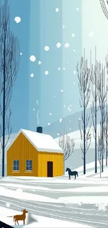 Winter Snow House Live Wallpaper