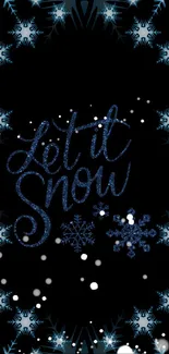 Let it Snow blue snowflake mobile wallpaper.