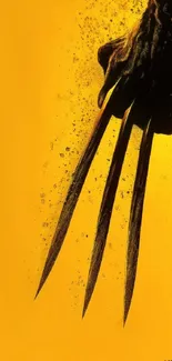 Wolverine claws against an orange background wallpaper.