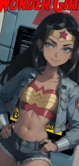 Wonder Girl anime character in heroic pose.