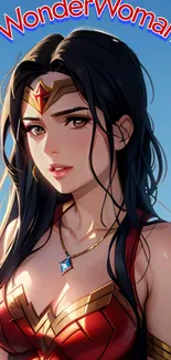 Wonder Woman anime wallpaper with vibrant colors.