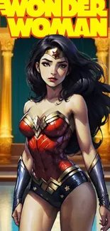 Wonder Woman in classic superhero costume wallpaper.