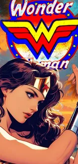 Wonder Woman vibrant comic wallpaper