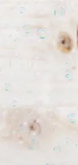 Light wooden texture wallpaper with bubbles for mobile screen.
