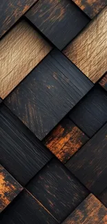 Side view of textured wooden blocks creating a stylish pattern wallpaper.