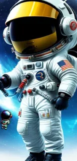 World Cartoon Astronaut Live Wallpaper