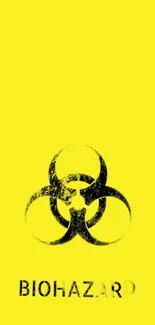 Yellow wallpaper with a black biohazard symbol.