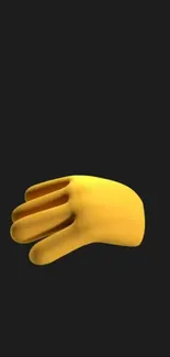 Minimalist yellow hand graphic on black background.