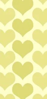 Light yellow wallpaper with repeating heart pattern.