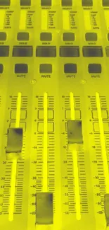 Vibrant yellow mixing console with faders and knobs for audio enthusiasts.