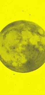 Bright yellow wallpaper with the moon centered.