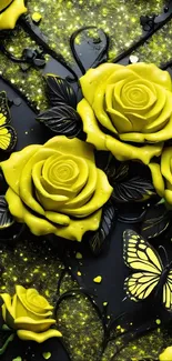 Yellow Petal Garden Roses Live Wallpaper