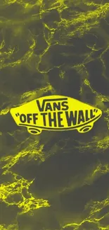 Vans Off The Wall logo on yellow background.