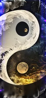 Cosmic Yin Yang artwork depicting balance.