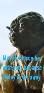 Yoda inspirational quote wallpaper with humorous text overlay.