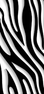 Zebra pattern wallpaper with black and white stripes